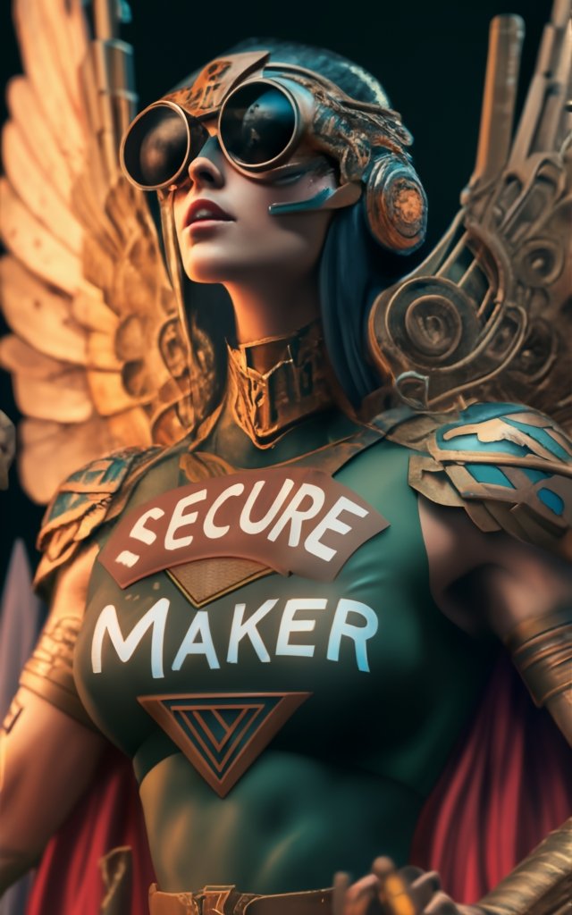 Secure Maker Frau mit Brille und Flügeln